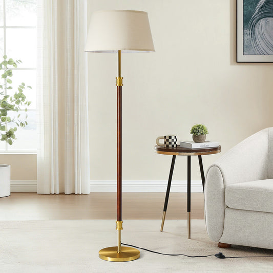 Mid Century Wood Floor Lamp (Dark Walnut)