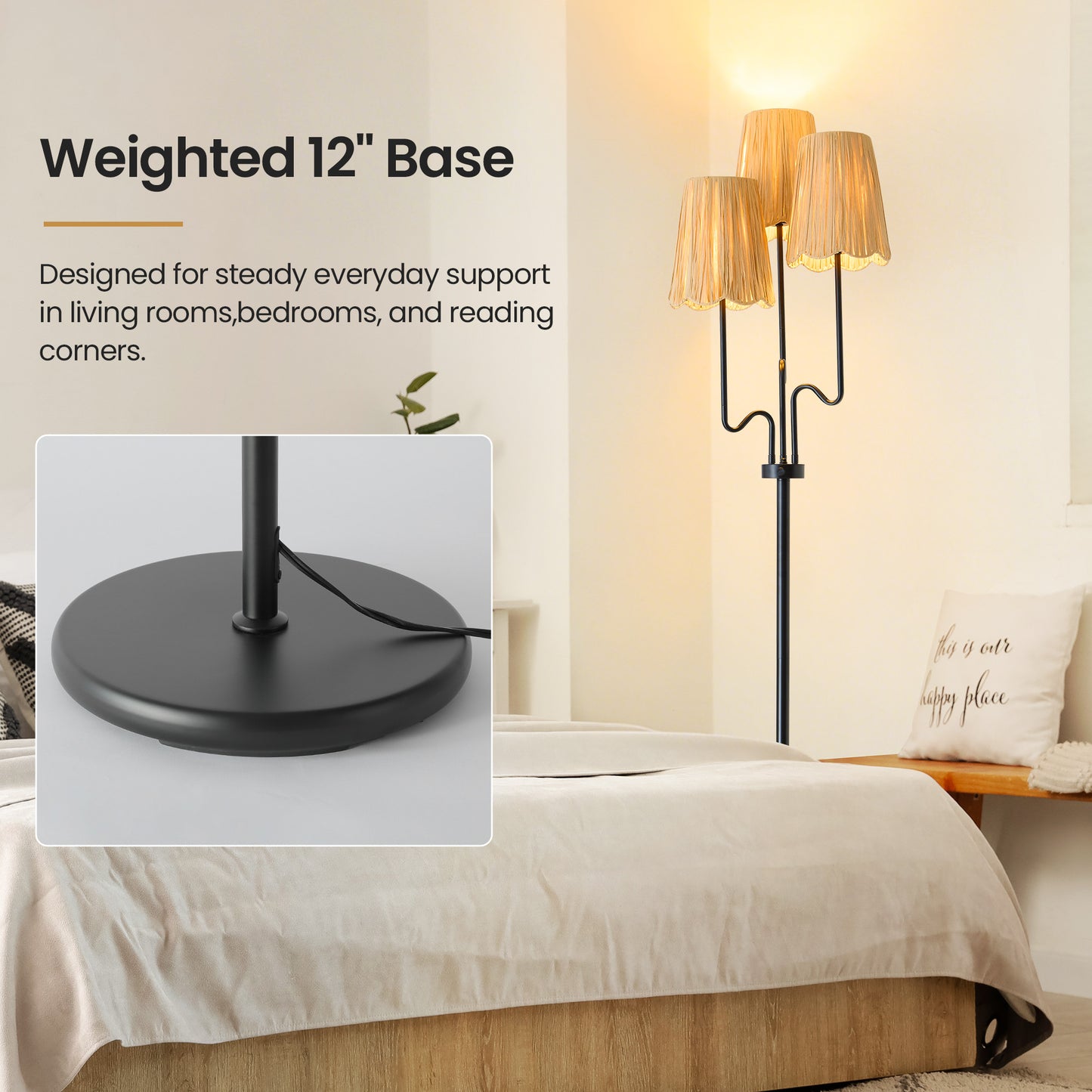 Raffia Floor Lamp (Dimmable Version)
