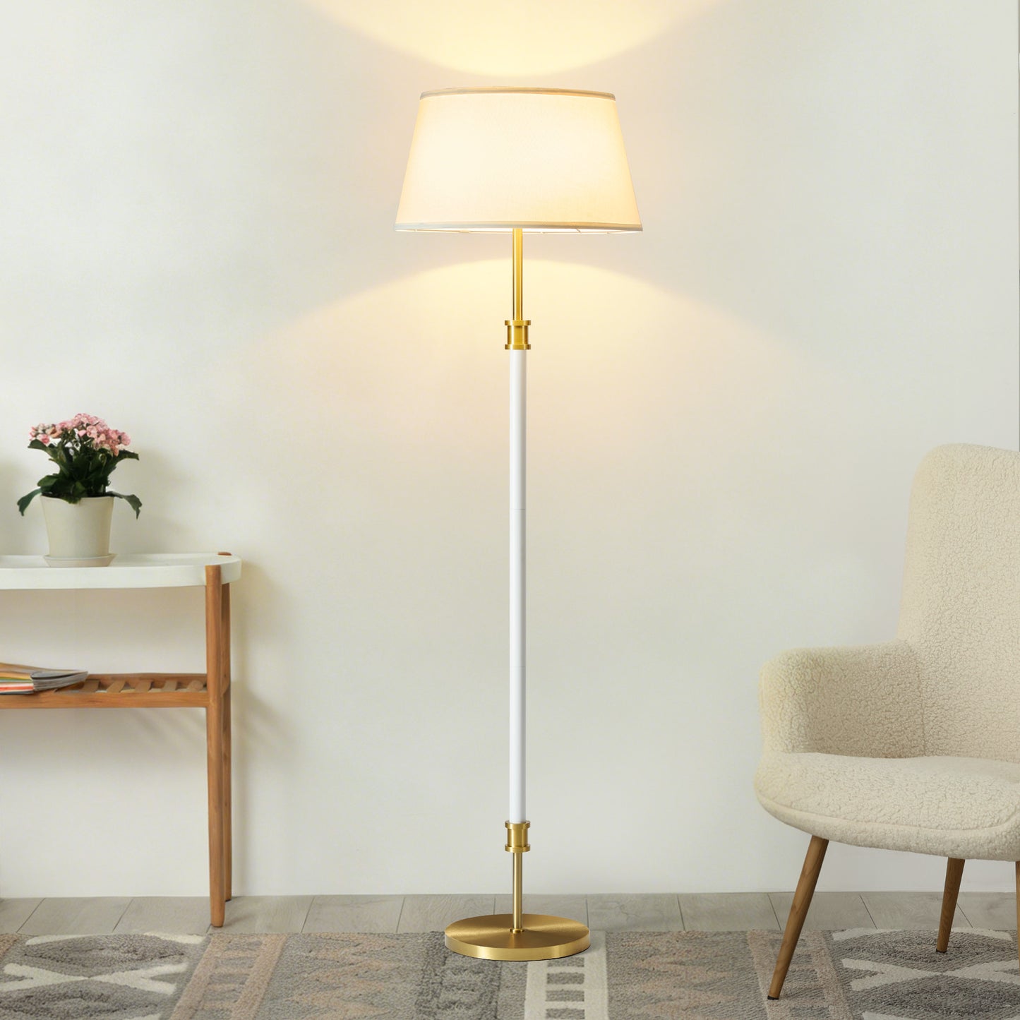 Modern Mid Century Floor Lamp White
