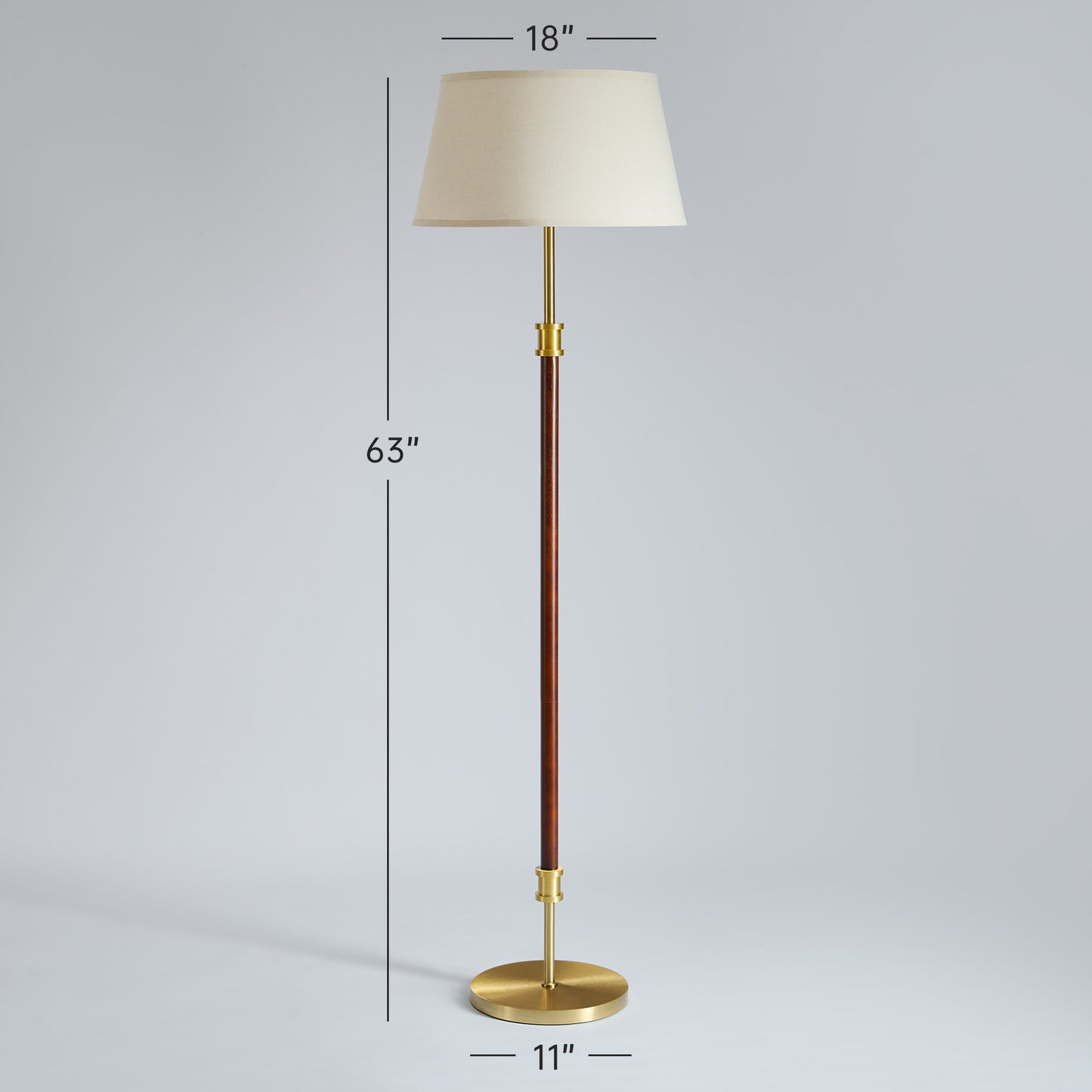 Mid Century Wood Floor Lamp (Dark Walnut)