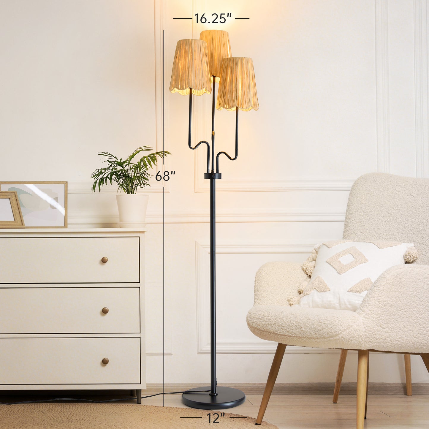 Raffia Floor Lamp (Dimmable Version)
