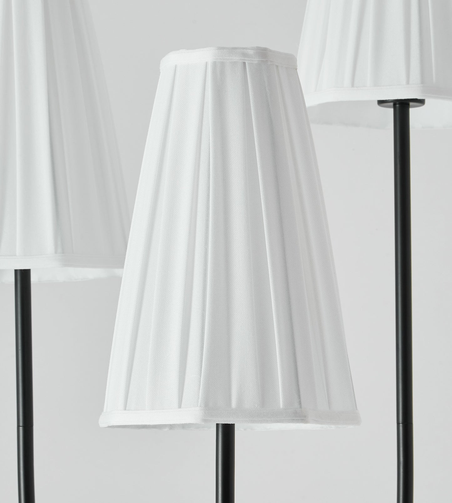 Sculptural Vintage Floor Lamp with Pleated Fabric Shade