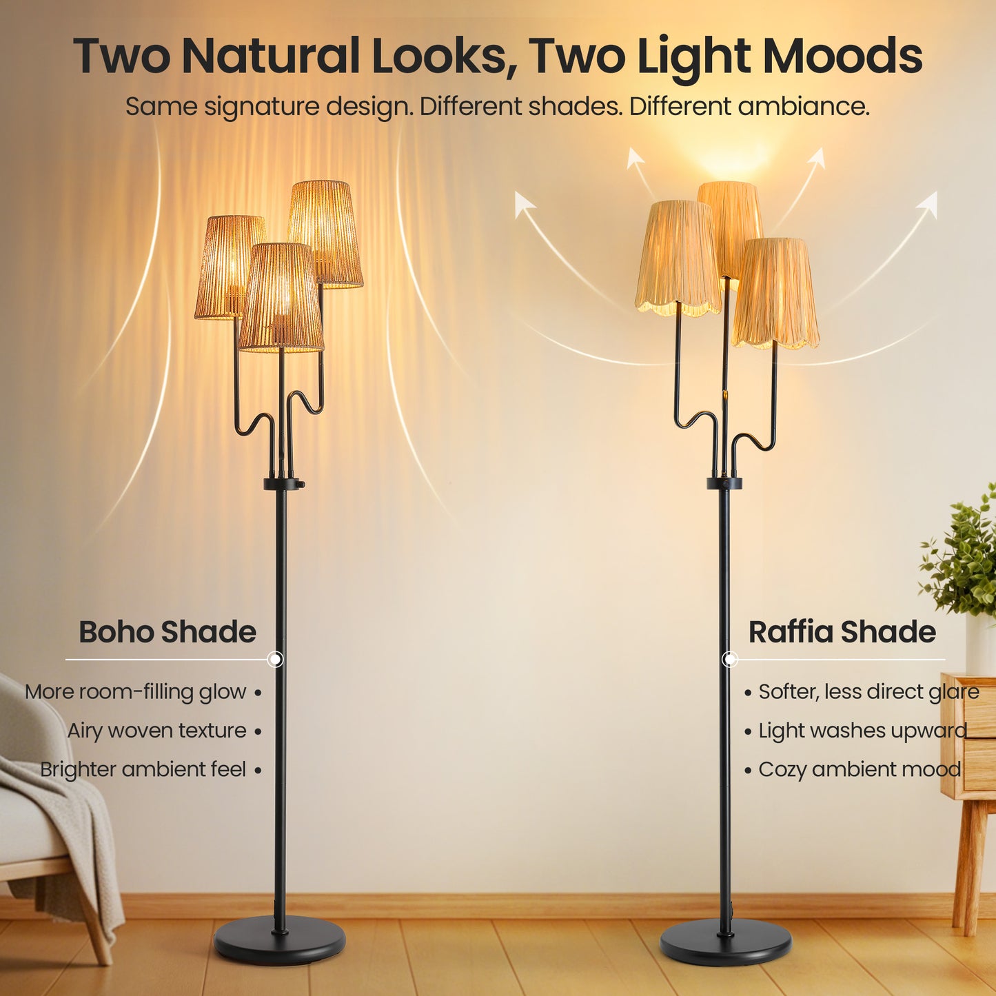 Raffia Floor Lamp (Dimmable Version)