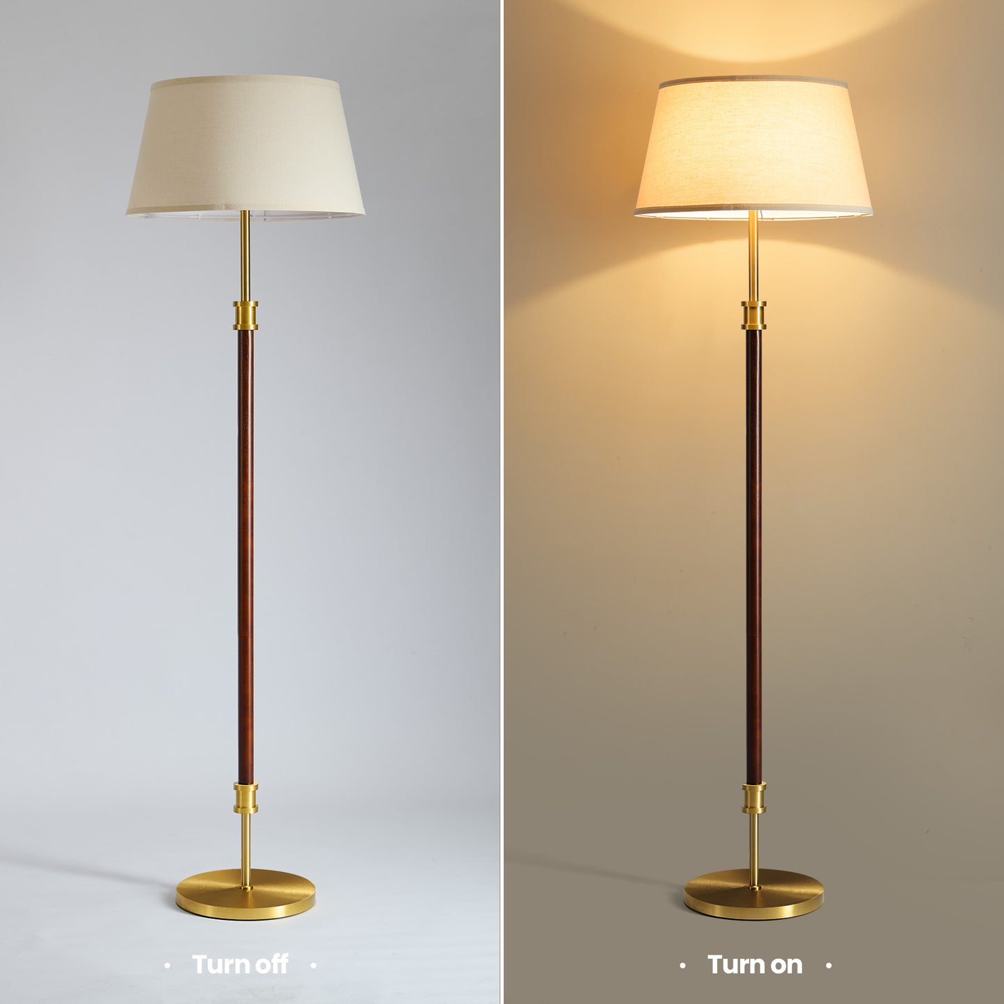 Mid Century Wood Floor Lamp (Dark Walnut)