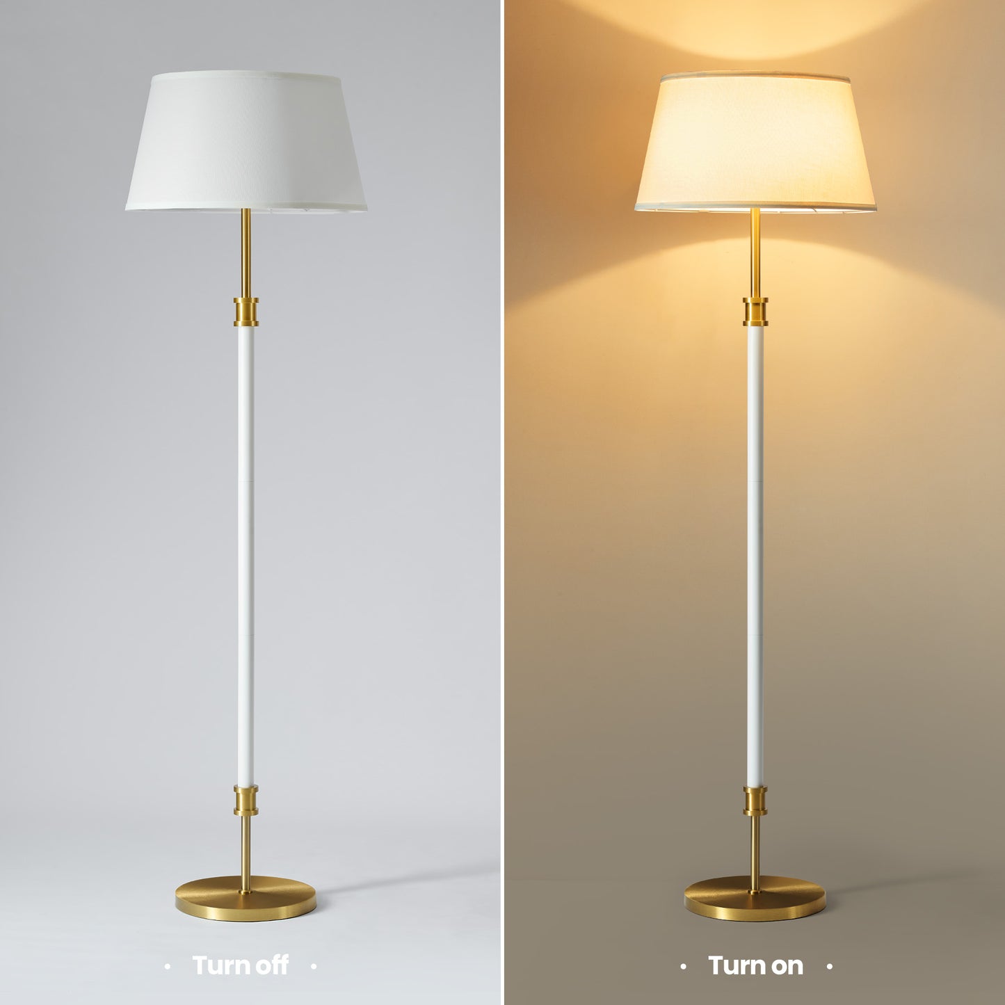 Modern Mid Century Floor Lamp White