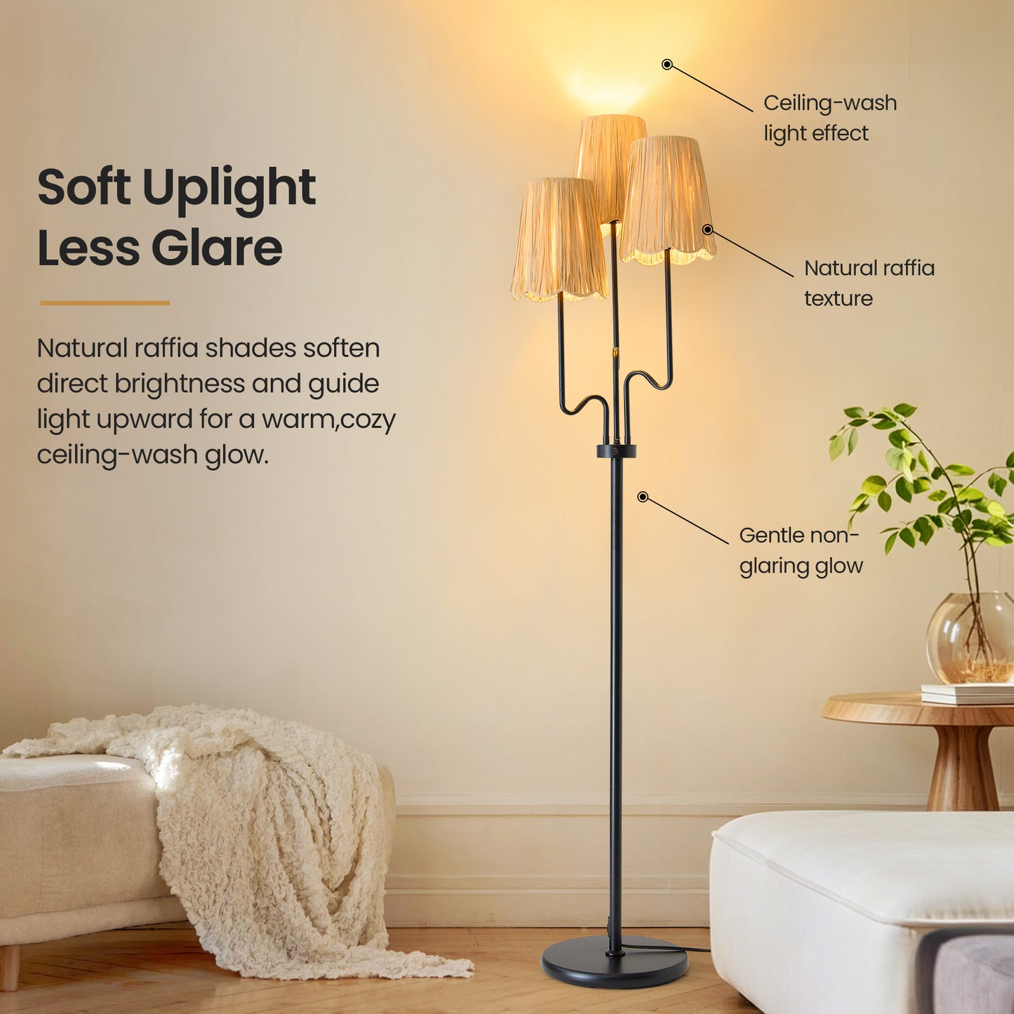 Raffia Floor Lamp (Dimmable Version)